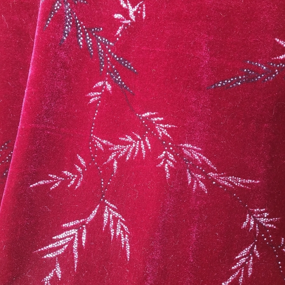 Vintage K.C. Spencer Velour Blouse Sparkle Floral Button Front Holiday L/XL - Picture 7 of 8